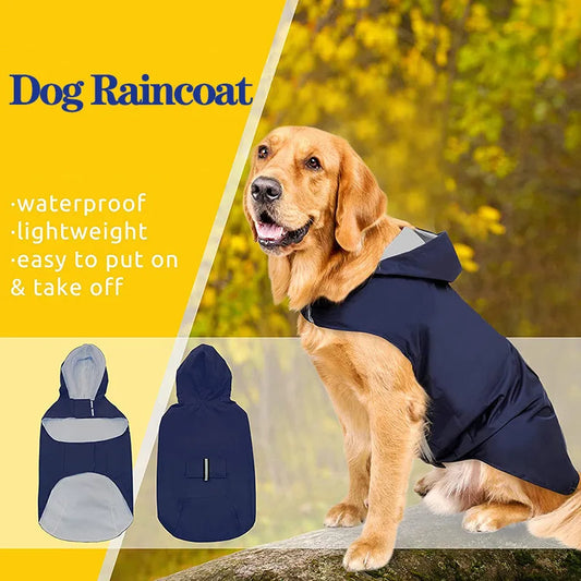 Incredible Dog Raincoat With Reflective Strips